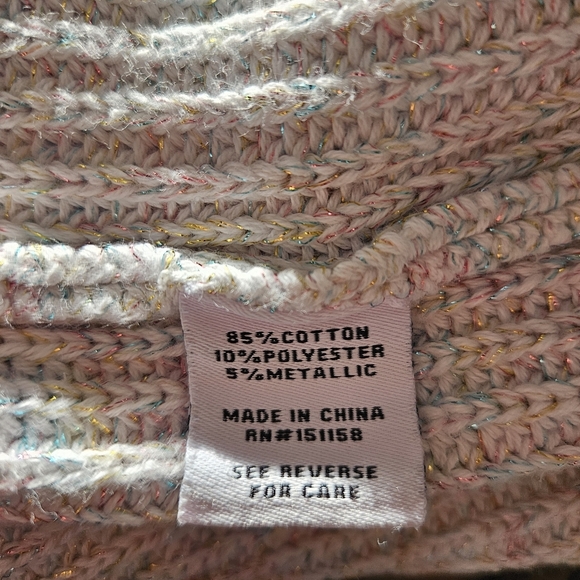 525 America Metallic Rainbow Vneckline Knit Fisherman Sweater Size Medium. - Picture 15 of 16